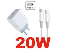 Cargador USB C PD 20W Cable Rápido Con iPhone 12/12 Pro/12 Mini/11 FR