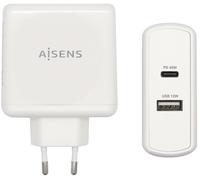 Cargador USB-C PD3.0 45W + USB-A 12W (Blanco) - AISENS