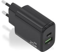 Cargador USB-C PD3.0 QC4.0 GaN de 20 W (negro) - AISENS