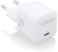 Cargador USB-C PD3.0 QC4.0 GaN de 25 W (blanco) - AISENS