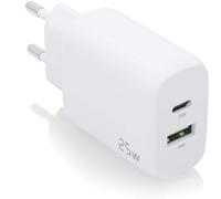 Cargador USB-C PD3.0 USB-A QC3.0 de 25 W (blanco) - AISENS