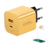 Cargador USB C - PD40W Accesorios de Carga Inteligente | Adaptador De Corriente De Carga Rápida,para Viajeros Oficina En Casa Amantes De La Tecnología Jugadores Mesilla De Noche Coche