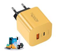 Cargador USB C - PD40W Accesorios de Carga Inteligente,Adaptador De Corriente De Carga Rápida - para Viajeros Oficina en Casa Gamers Mesita de Noche Coche Cafetería Aeropuerto Biblioteca Hotel