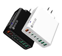 Cargador USB-C/USB-A 8 en 1 resistente al agua, 100 W en total, PD65 W máximo, IP67, compatible con portátiles, teléfonos y tabletas.