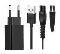 Cargador USB Cable de carga para afeitadora Philips 5V - Compatible con QP2724, QP2734, QP2824, QP2834, X3001, S3145, MG5910, BG5021 - Adaptador de corriente con cable de 1,5 m y cepillo de limpieza