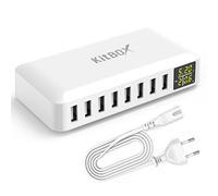 Cargador USB Carga Rapida Enchufe USB Múltiple con Pantalla LED Adaptador 8-Puertos Tipo A Fast Charger para iPhone 15 14 12 11 Pro, Samsung Galaxy S25 Ultra,s24 Plus, Xiaomi, Google Pixel 6a, etc