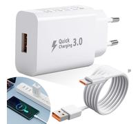 Cargador USB Carga Rapida para Samsung Galaxy A15 A14 A33 A34 S10 S8 S23 S22, Quick Charge 3.0 Cargador Movil con Cable Tipo C 2M Compatible con Xiaomi Redmi 12/Note 12/11/10/9/8/11T/Mi 11/10/9