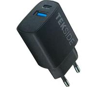 Cargador USB Cellularline TEKSIDE 25W 2 Puertos USB-A y USB-C