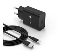 Cargador USB de 18 W con cable de carga USB C 2 m para Samsung Galaxy A14/A13/A15/A12 4G, 5G/S10/S9/S8/A32/A21S/A53/S23/S22/S21, Xiaomi, Huawei, Quick Charge 3.0, cargador rápido USB C