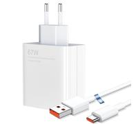 Cargador USB de 67 W para Xiaomi con cable de carga tipo C de 2 m para Xiaomi 14t Pro 13T 13 Ultra 12T 11T Redmi Note 13 Pro+ 12 11 5G, cargador rápido USB Power Mobile Cargadores