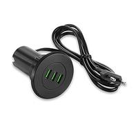 Cargador USB de Escritorio de 3 Puertos de 30W, Cargador USB Multiple Concentrador Incorporado de 5V/3.1A, Se Adapta a Recortes de 5cm/6cm
