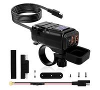 Cargador USB de Motocicleta Impermeable Cargador de Teléfono de Moto QC3.0 Dual USB con Interruptor de Encendido para Coches RV Camiones