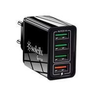 Cargador USB de pared 40 W, 4 puertos con QC 3.0 carga rápida, cargador múltiple para iPhone 15 14 13 12 11 X, Samsung S21 S20 A71 A51, Xiaomi, Huawei, toma USB universal