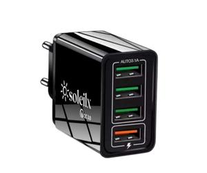 Cargador USB de pared 40 W, 4 puertos con QC 3.0 carga rápida, cargador múltiple para iPhone 15 14 13 12 11 X, Samsung S21 S20 A71 A51, Xiaomi, Huawei, toma USB universal