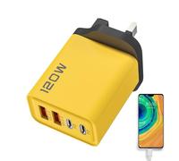 Cargador USB de pared, bloque de carga rápida de 4 puertos, adaptador portátil con doble puerto PD y doble puerto USB diseño compacto para viajes en casa, dispositivos móviles y tabletas