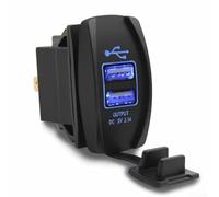 Cargador USB dual compatible con cableado con diseño robusto, perfecto para instalación de coche o barco con luz LED