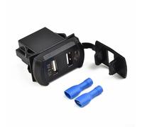 Cargador USB dual con voltímetro digital para aplicaciones automotrices, compacto y fácil de usar