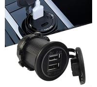 Cargador USB dual de 12 V con cubierta impermeable Solución de carga segura y fiable para todos los dispositivos USB (blanco)