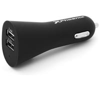 Cargador universal phoenix phcarcharger2usb+ para coche - mechero 5v - 2 x usb 4.8a con luz led color negro acabado en silicon
