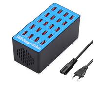 Cargador USB, Estación de Carga USB de Escritorio 100W/20A de 20 Puertos, Hub USB, Cargador USB de Sobremesa, Enchufe de Alimentación USB, Compatible con iPhone/Samsung/Google/Xiaomi/Huawei.