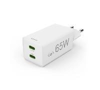 CARGADOR USB GAN HAMA 00201994 65W 2xUSB-C PD COLOR BLANCO