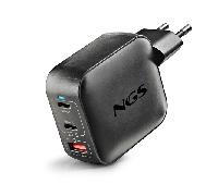 CARGADOR USB GAN NGS BUD 100W TINY 100W 2xUSB-C 1xUSB-A PD PPS DISE??O ULTRRACOMPACTO COLOR NEGRO