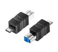 Cargador USB genérico, alta velocidad de datos, conector Plug and Converter, B 3.0 Connector for Laptop, Tablet, Host Docking Station and Computer Printer Connection, Black