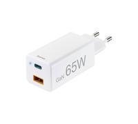 Cargador USB HAMA GaN 65W 00201643 - 2 x USB-A, USB-C - Corriente de salida 3000 mA - Blanco