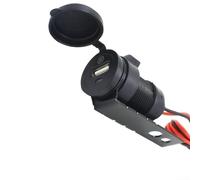 Cargador USB impermeable de 12 V para motocicleta, adaptador de corriente tipo manillar con puerto USB y cable de 600 mm para dispositivos móviles y electrónicos
