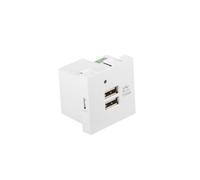 Cargador USB Lanberg AC-4545-2XUSB2.1-W 2xUSB 2.1A Empotrable Policarbonato Blanco