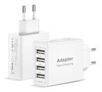 Cargador USB Mltiple 2Pack, 4 Puertos Enchufe USB Cargador Carga Rapida Cargador USB Multiple Cargador Movil Rapido para iPhone 17 16 15 14 13 12 Pro MAX,Samsung Galaxy S25 S24 S23 Ultra,Xiaomi