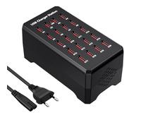 Cargador USB múltiple, 20 Puertos de sobremesa USB A hub Fuente de alimentación, 100W Cargador múltiple, Compatible con iPhone12/13/14/15/16/Samsung Galaxy S22/S23/S24/S25/Google Pixel/Tablets