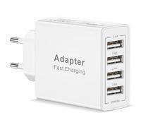 Cargador USB Multiple 25W, 4 Ports Enchufe USB Charger Carregador Adaptador Cargador Movi para iPhone 17/16/15/14/13/12/11/XR/X/XS/SE/8/7/6/5,iPad, Samsung Galaxy S25 S24 S23 S22,Xiaomi,Oneplus,Pixel