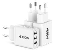 Cargador USB Multiple 3Pack, Enchufe USB 3 Puerto 15W/3A Cargador Movil Carga Rapida Multiple Charger para iPhone 16/15/14/13/12/11/XS/X/8/7/6, Samsung Galaxy S25/S24/S23/S22/S21/S20/S10, Xiaomi