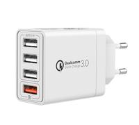 Cargador USB Multiple, 4 Puertos Cargador Móvil Carga Rapida 33W QC3.0 Enchufe USB Carga Rapida Adaptador Cargador Universal Rapido para iPhone 14/13/12/11 Pro Max/XS/XR/8/, Samsung S23/S22/S21,Xiaomi