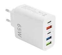 Cargador USB Múltiple, 65 W 5 Puertos Cargador Rápido USB Adaptador de Red Universal de Corriente de Pared Cargadores Universal para Phone