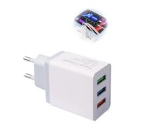 Cargador USB Múltiple de 15 W, Adaptador de Carga USB 3 Puertos | Adaptador de Corriente con Salida de 3 A Compatible con iPhone 14/13/12/11/X/8, Samsung, Xiaomi, tabletas y otros dispositivo