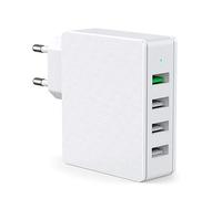 Cargador USB Multipuerto,Quick Charge 3.0 33w Cargador USB de Pared con 4 Puertos de Cargador Móvil Rápido de Pared para iPhone11/ Xr/Xs/X/8Plus/ 8, iPad, Samsung Galaxy S10/S9/S8+/Note 8/Huawei/HTC