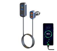 Cargador USB para coche - 75 W protección segura multi-puerto de sobrecarga - Adaptador cargador coche multipuerto, para tablet, PC, , vehículos, casa, oficina, viajes