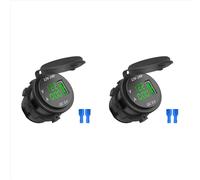 Cargador USB para coche de carga rápida 3.0 de 12 V/24 V con amperímetro LED, color negro y verde