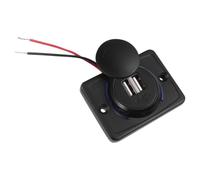 Cargador USB para Coche Doble 3.1a de PC Negro Tapa | Puertos USB Duales, Resistente al Polvo Agua, para Tablet y Cámara Digital, Formato Compacto