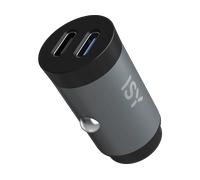 Cargador USB para coche - ISY ICC-5030-CC, Mini, 32 W, Universal, 2 x USB-C,