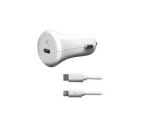 CARGADOR USB PARA COCHE KSIX MFI 18W BLANCO