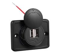 Cargador USB para Coche Negro PC Doble Puerto y Tapa | 3, 1, Detección Inteligente de Dispositivos, para Cámara Digital y Accesorios USB