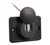 Cargador USB para Coche para Teléfono Móvil 3.1a, Doble Puerto | Entrada 12-24v, Luz LED Integrada y Tapa, Chip Inteligente PC Azul Negro