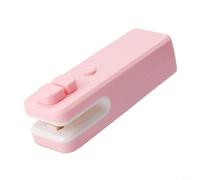 Cargador USB para mini sellador de bolsas de chips con hoja integrada, dispositivo portátil para volver a sellar envases de alimentos de plástico y extender la frescura de los bocadillos (rosa)
