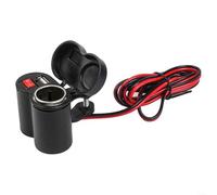 Cargador USB para motocicleta con cable de alimentación de 130 cm para teléfono, tablet, navegación y refrigerador de coche en manubrio de ATV, entrada de 12 V CC