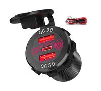 Cargador USB para motocicleta, soporte para manillar para cargador de teléfono - Cargador de teléfono seguro para motocicleta - Cargador USB multiprotección para coche, quad, motocicletas y barcos