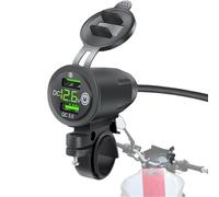 Cargador USB para motocicletas - Conjunto con carga universal rápida para smartphones, dispositivos electrónicos, GPS, cámara de acción, accesorio práctico para Touring Scooter Quad Travel