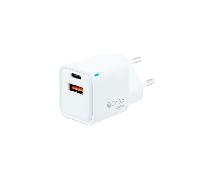 CARGADOR USB PARED COOLBOX GAN 20W USB-C/USB-A QC3.0 BLANCO